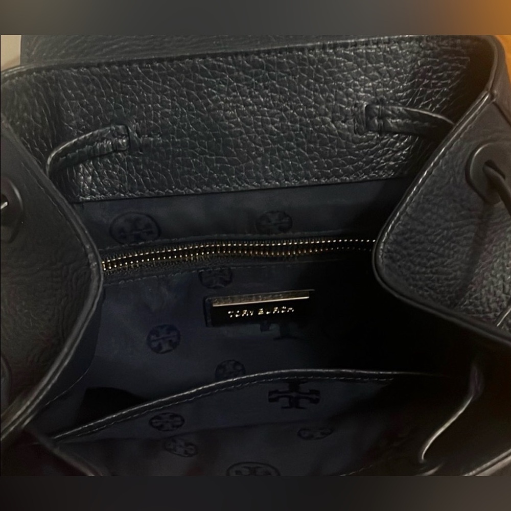 Tory Burch Thea Mini Backpack Black Pebbled Leather - Picture 5 of 16